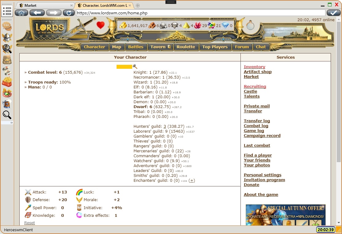 HeroeswmClient - client for the "Heroes of War and Money"